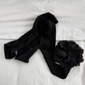 Zara Black Satin Rose Choker Necklace